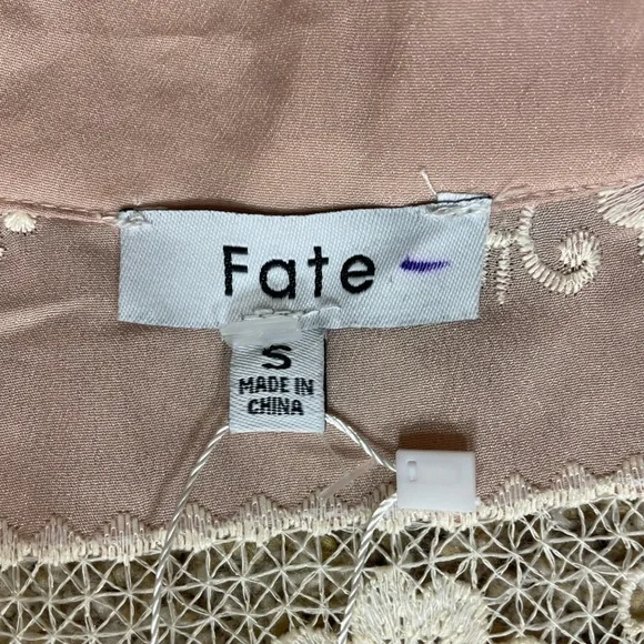 NWT Fate Embroidered Lace Button Down Mini Dress - Picture 10 of 13